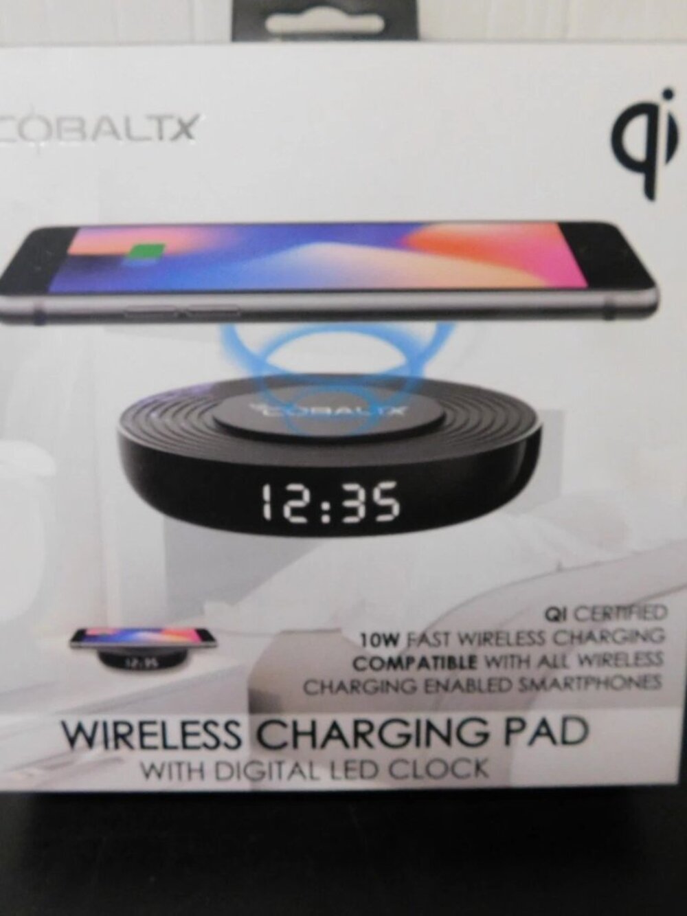 Cobaltx Universal Qi Wireless Charging Pad with Digital LED Clock NEW